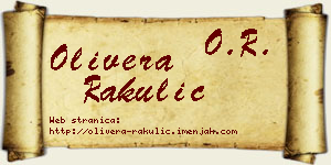 Olivera Rakulić vizit kartica